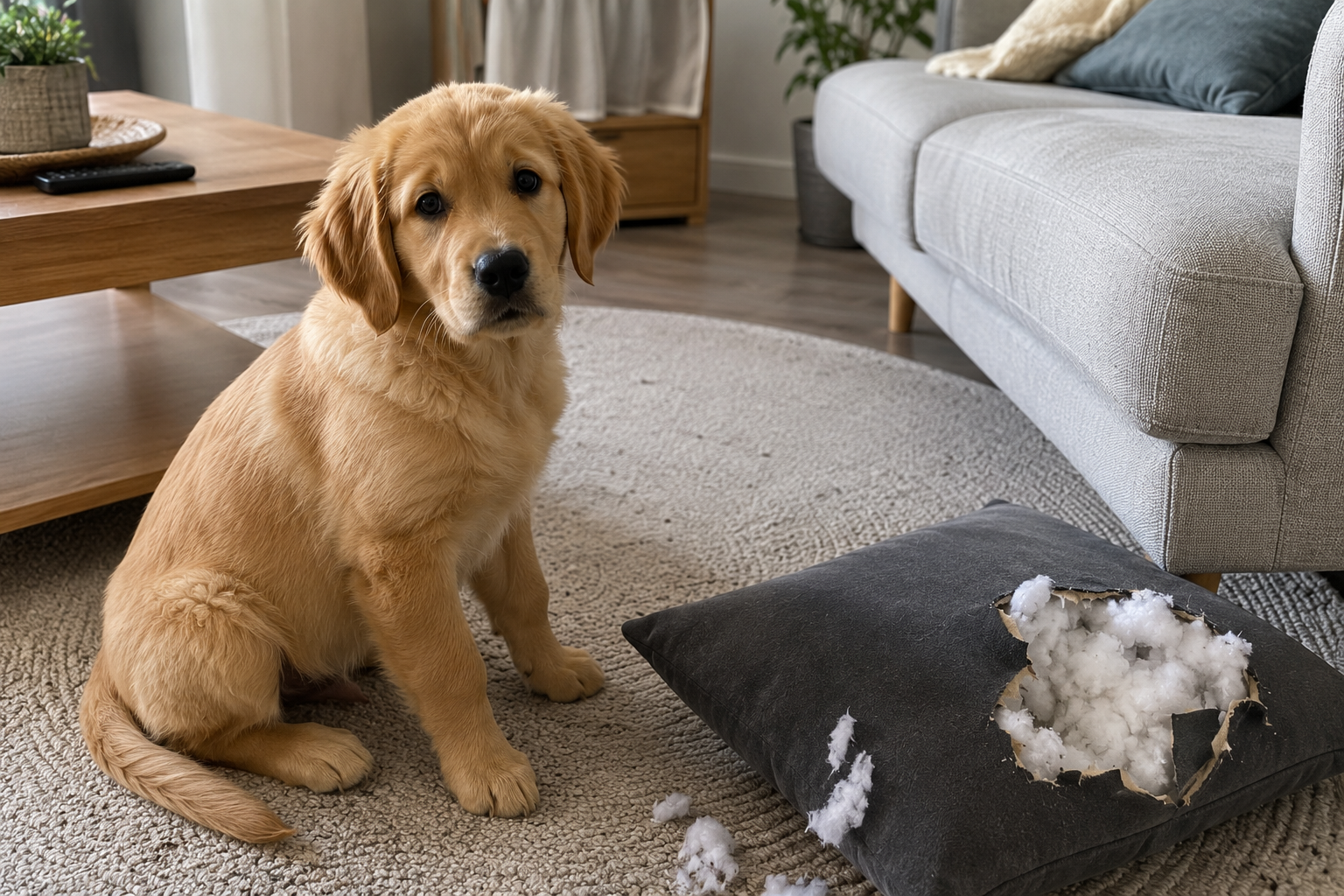Mon chiot détruit tout quand je pars : solutions concrètes