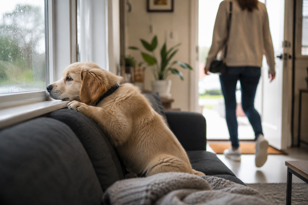 mon chiot panique quand je pars