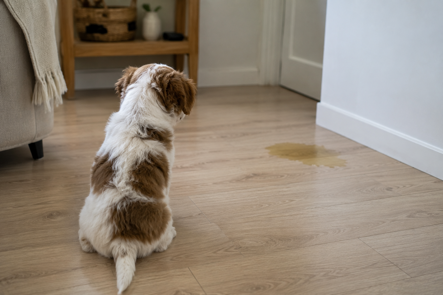 Mon chiot fait pipi dans la maison malgré les sorties : que faire ?