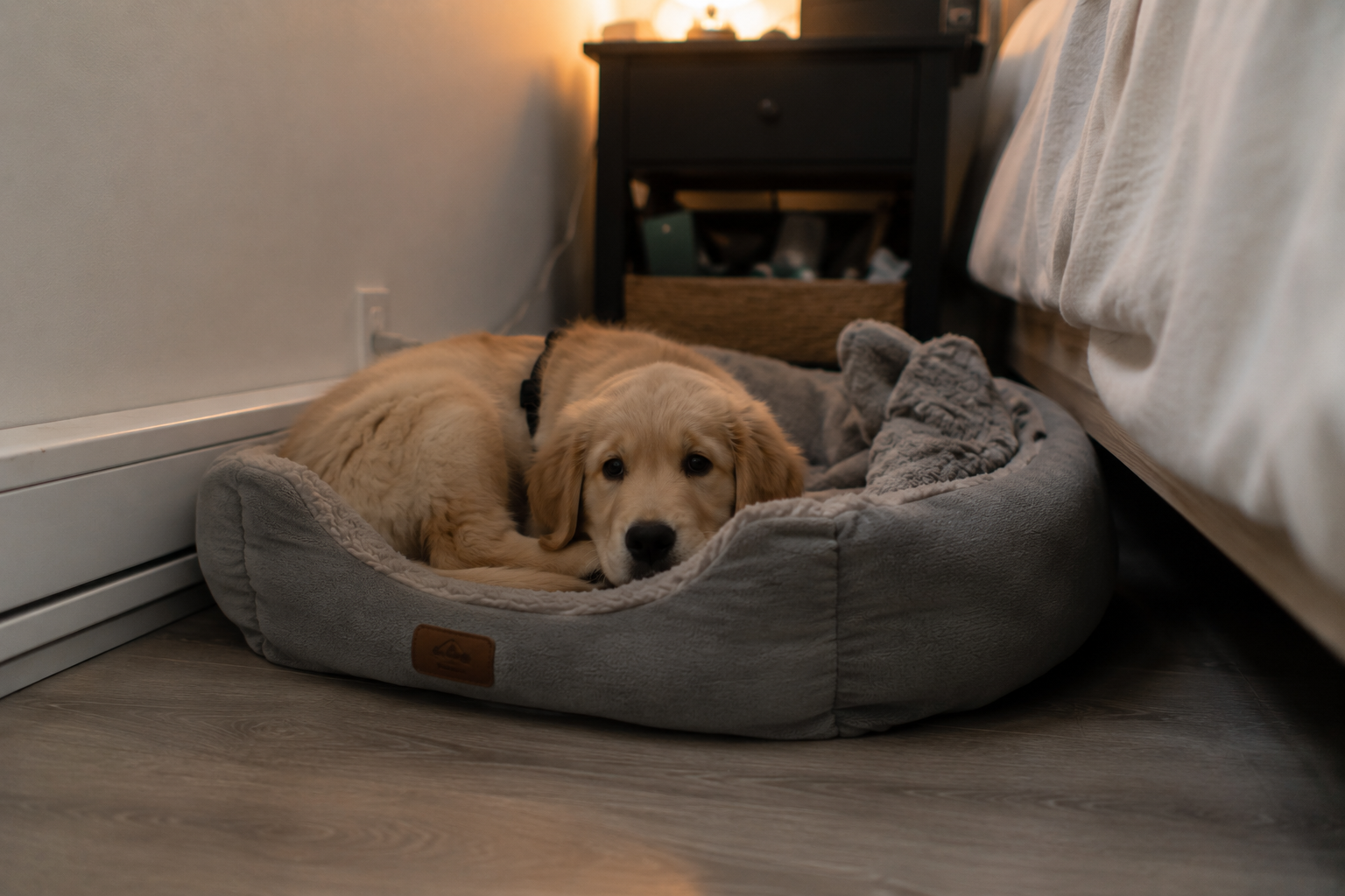 Mon chiot ne veut pas dormir seul : que faire ?